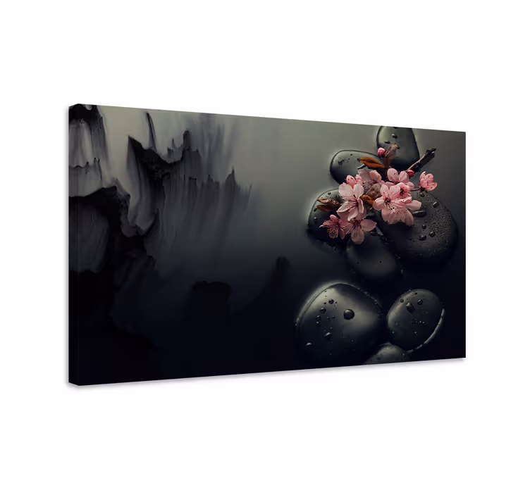 Elegantes flores piedras zen elegantno platno - TenStickers