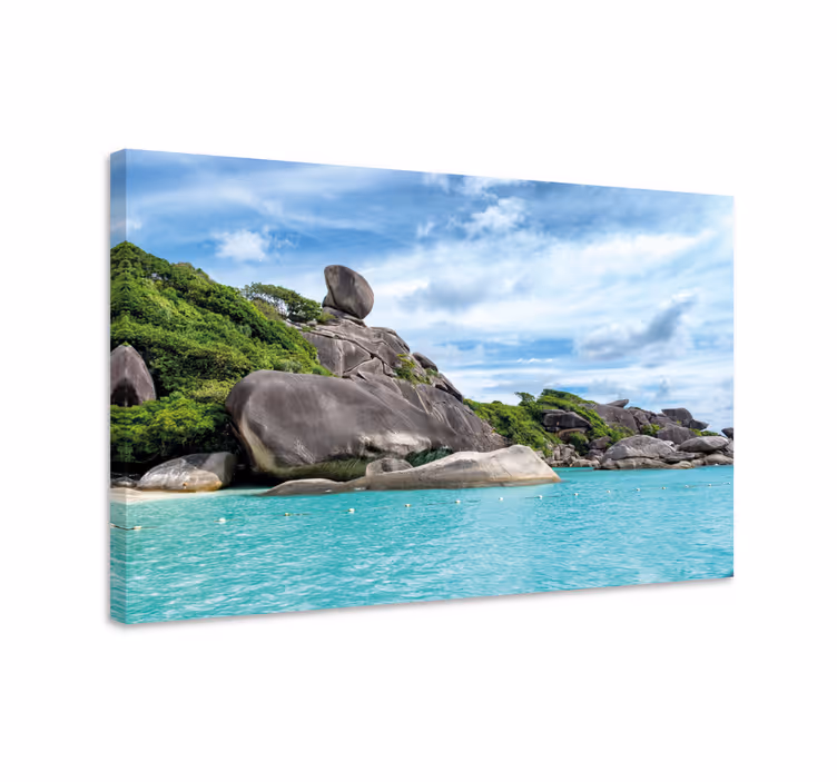 Slika na platnu krajolici pogled na stjenoviti otok - TenStickers