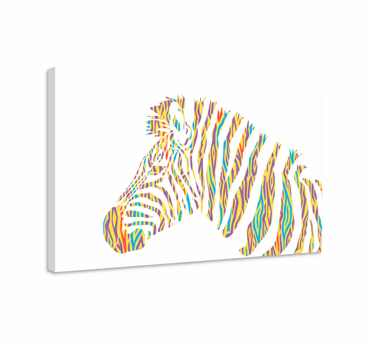 Slika na platnu životinje glava šarene zebre - TenStickers