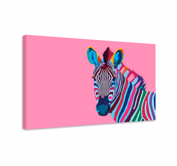 Print duguljastog zebra na platnu - TenStickers