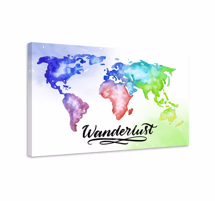 Wanderlust platnena zidna umjetnost za glavnu spavaću sobu - TenStickers