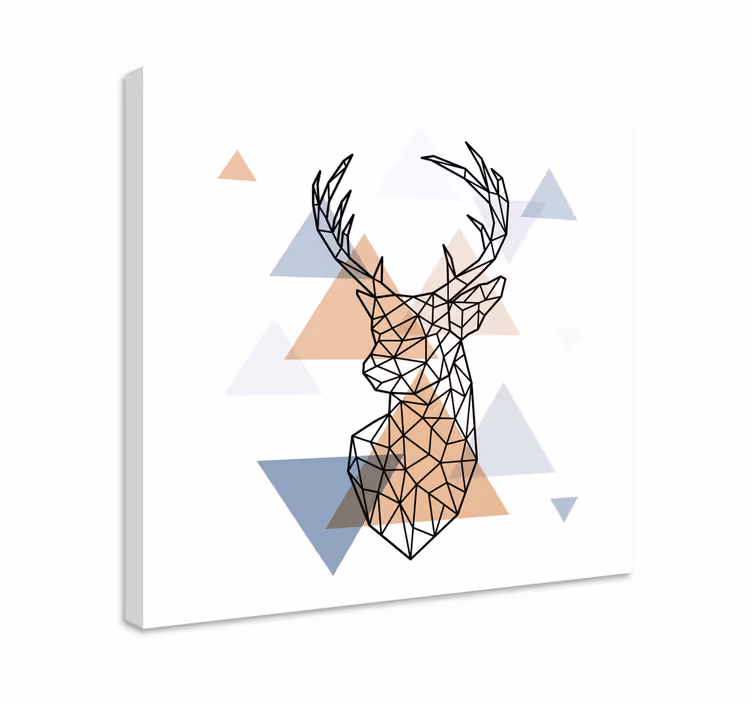 Print platna životinje origami jelen - TenStickers