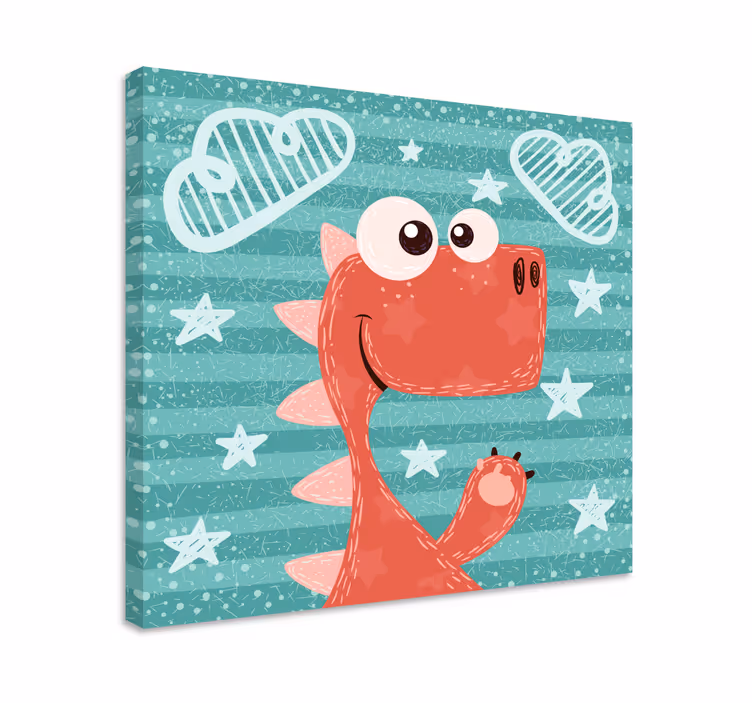 Slika na platnu dinosauri slatki crtić dinosaur - TenStickers
