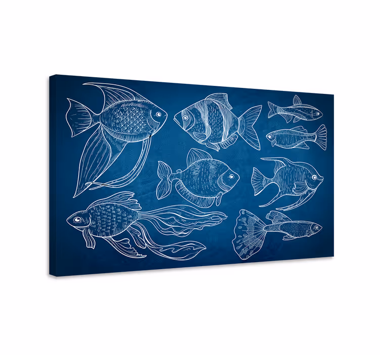 Morska riba kupaonica platno art - TenStickers