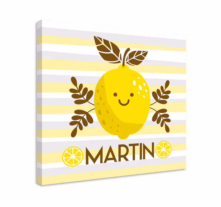 Slika na platnu voće smiješni limun emblem - TenStickers