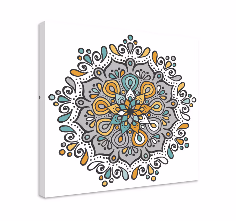 Mandala šarena s cvjetnim platnom na zidu - TenStickers