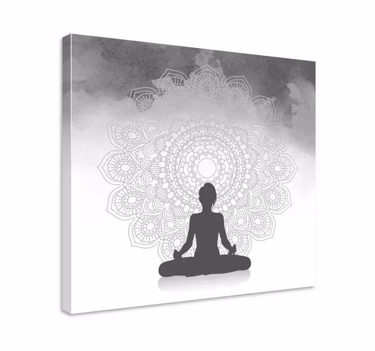 Silueta meditacija mandala umjetnost na platnu - TenStickers