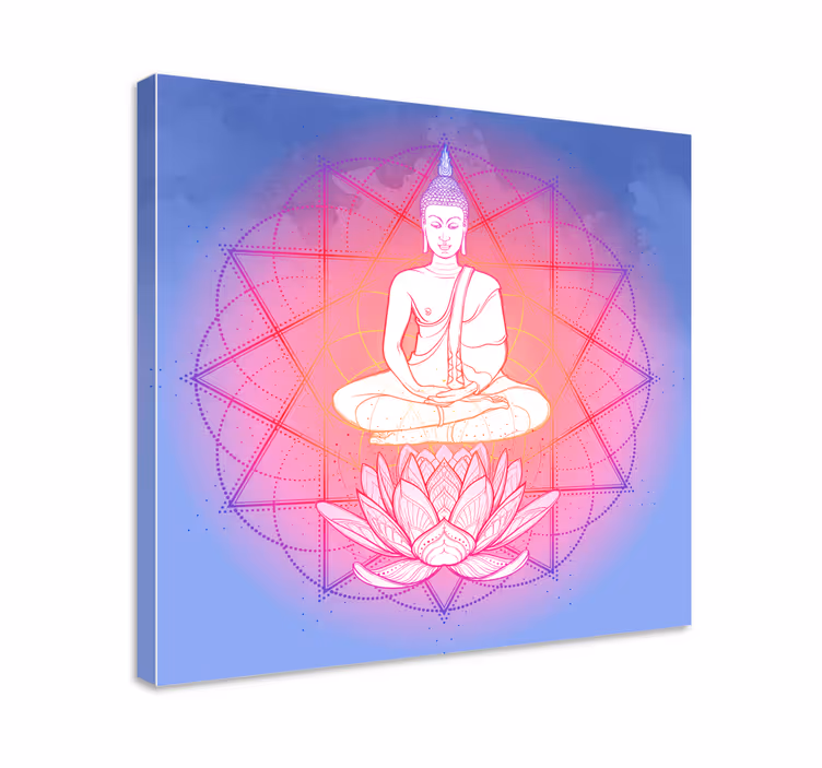 Buda meditira mandala umjetnost na platnu - TenStickers