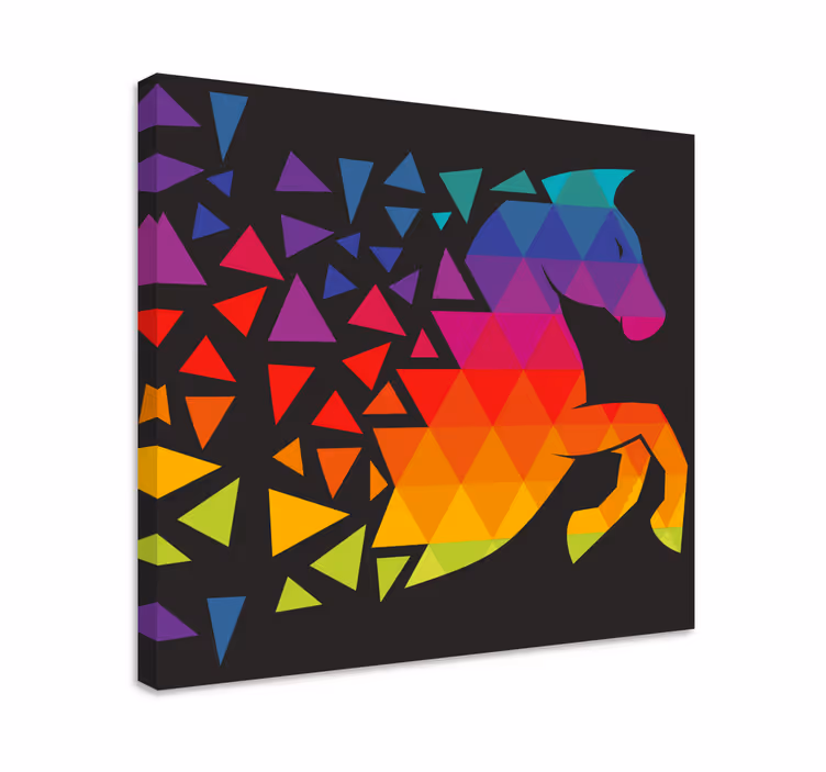 Slika na platnu konj Šareni geometrijski konj - TenStickers