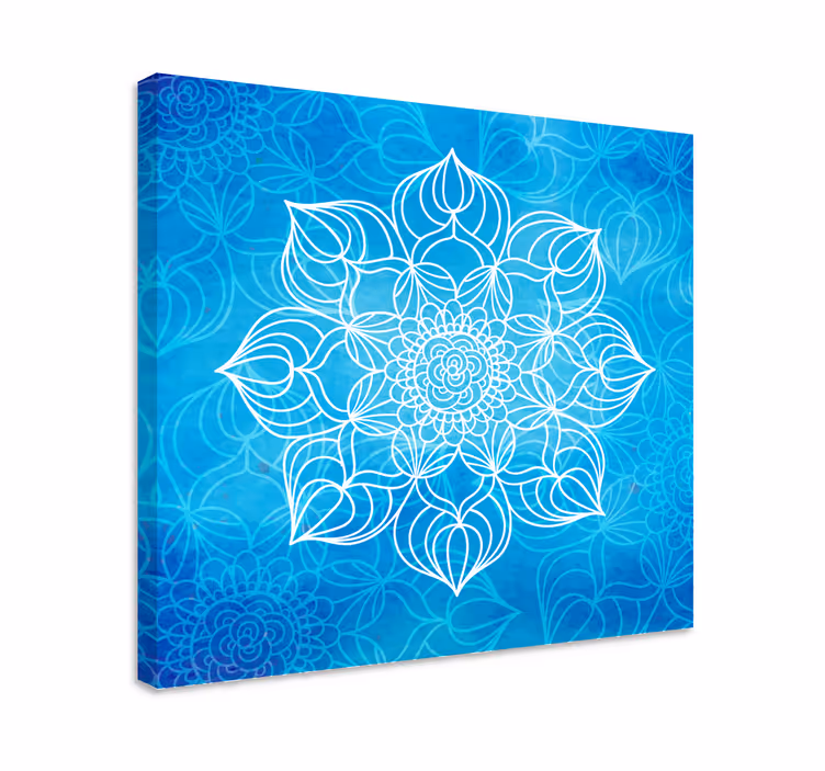 Plava boja prskanje mandala platnu zidna umjetnost - TenStickers