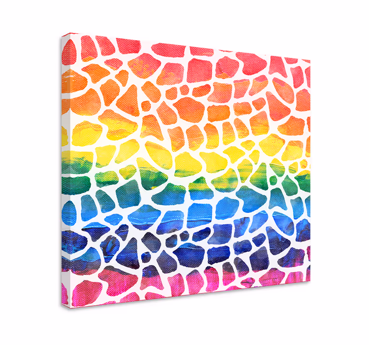 žirafa dugini uzorak kože geometrijsko platno - TenStickers