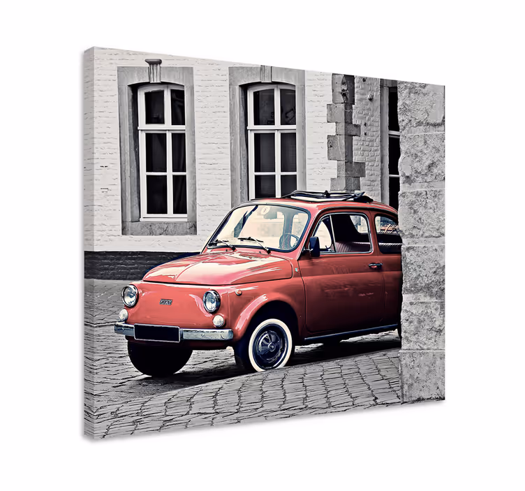 Slika na platnu berba klasični crveni auto - TenStickers