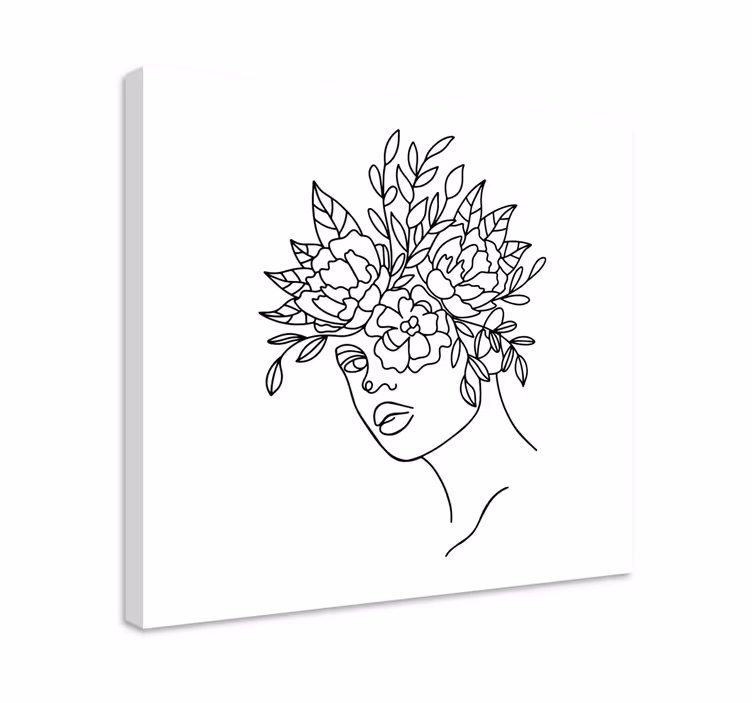 žene s grafikama na platnu s cvjetnim licem - TenStickers