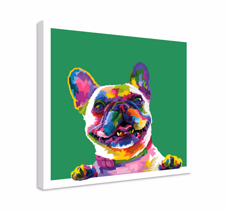 Otisci platna francuskog buldoga dugine pse - TenStickers