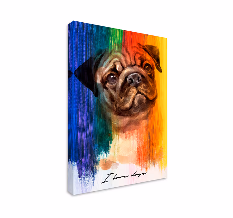 Otisci platna dugi mops pas - TenStickers