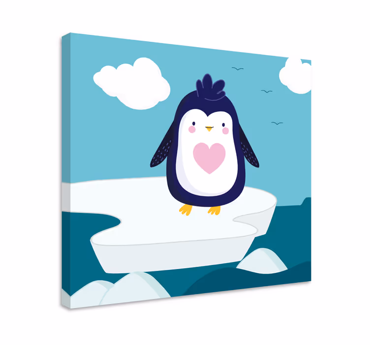 3d platno slatkog pingvin lika - TenStickers