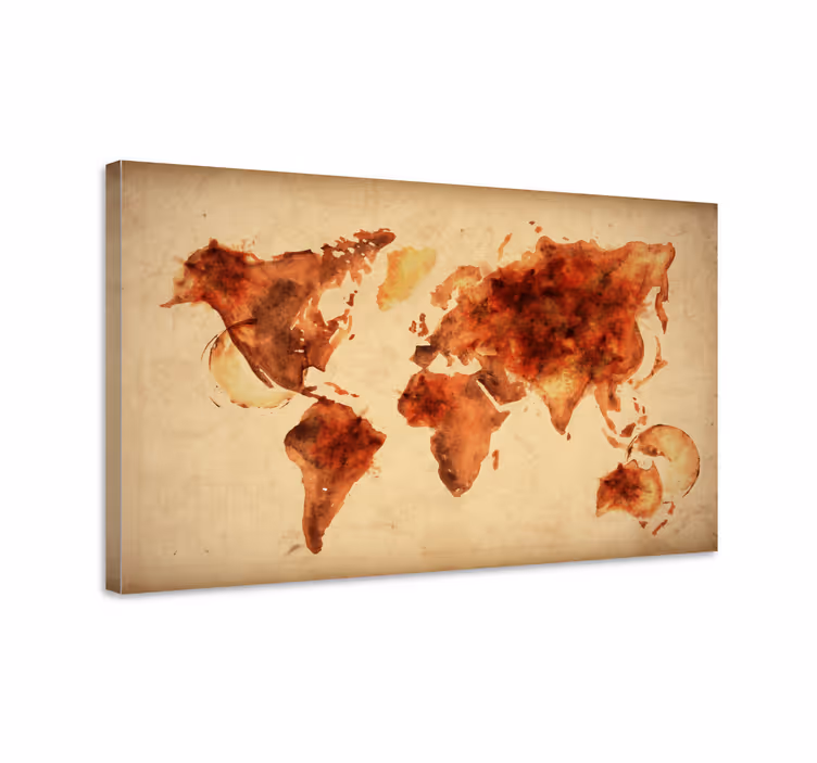 Slika na platnu karta svijeta aquarelle globalna karta - TenStickers
