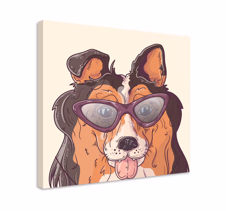 Pas u naočalama otisci platna za pse - TenStickers