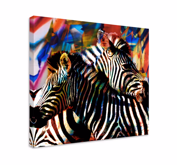 Slika na platnu životinje Šarena zebra u paru - TenStickers
