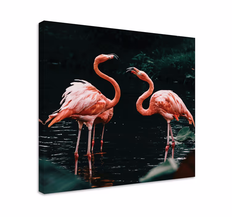 Slika na platnu ptica flamingosi u sumraku - TenStickers