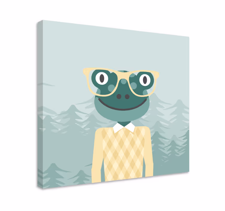 Višebojna žaba s naočalama životinjsko platno - TenStickers