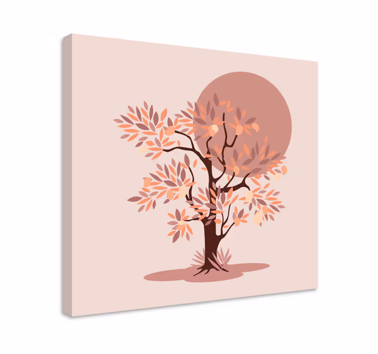 Slika na platnu stabla silueta stabla u jesen - TenStickers