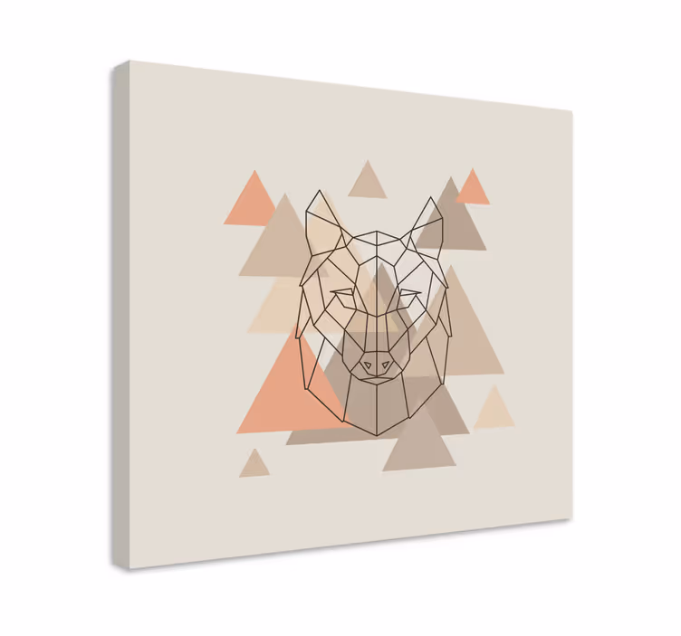 Geometrijska ilustracija vuka otisci platna pasa - TenStickers