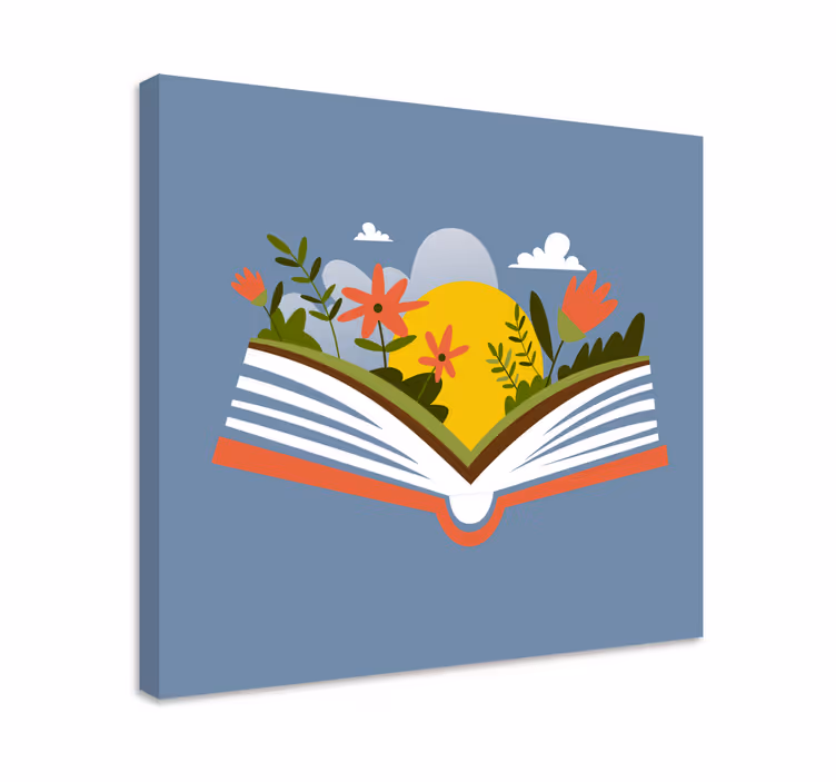 Slika na platnu cvijeće i biljke otvorena knjiga flora - TenStickers