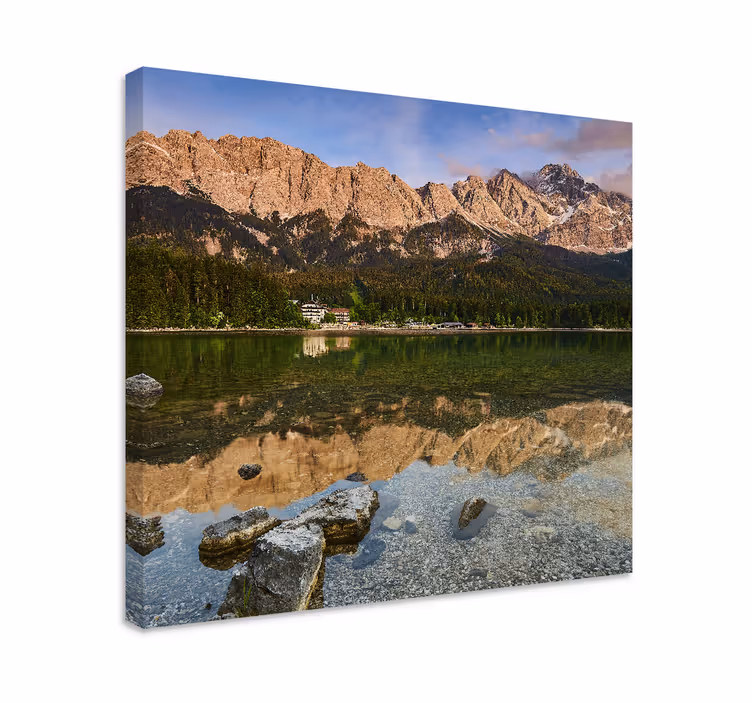 Slika na platnu krajolici odsjaj planinskog jezera - TenStickers