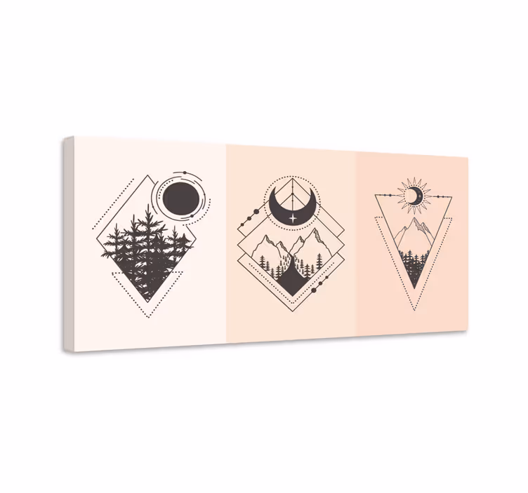 Slika na platnu geometrijski planinski simbol - TenStickers