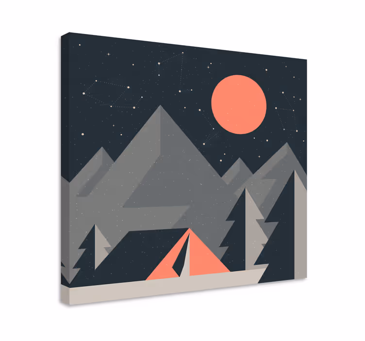 Slika na platnu krajolici planinskog kampiranja - TenStickers