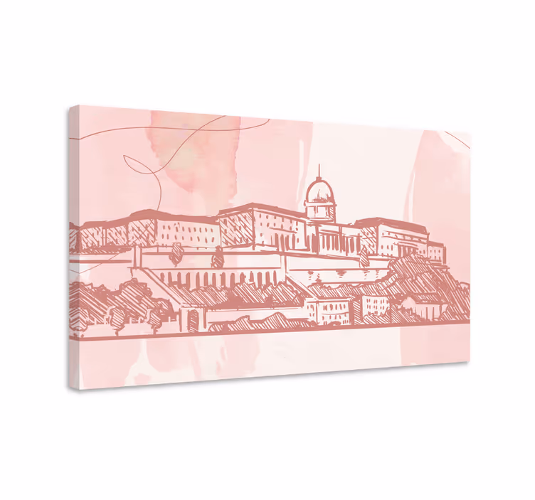 Slika na platnu gradova povijesni konturi gradova - TenStickers