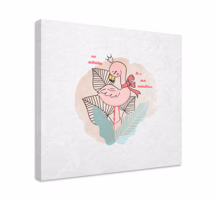 Slika na platnu životinje flamingo s vrpcom - TenStickers