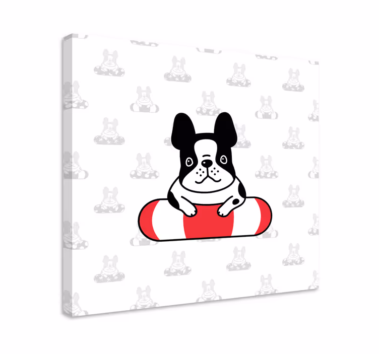 Otisci platna životinjskog uzorka francuskog buldoga - TenStickers