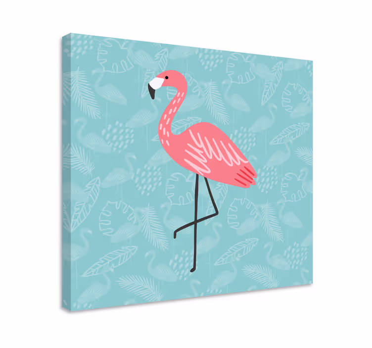 Slika na platnu životinje flamingo koji stoji graciozno - TenStickers