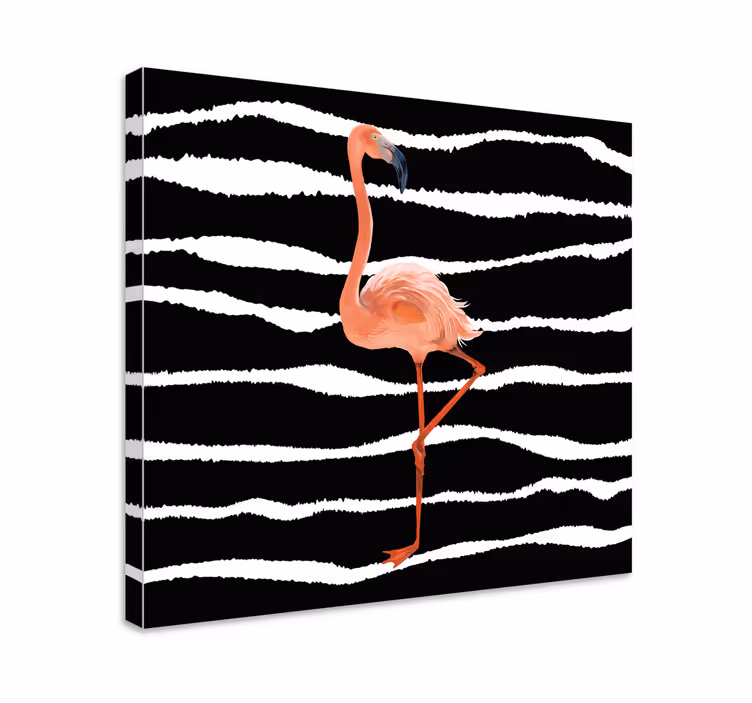 Slika na platnu ptica flamingo na prugama - TenStickers