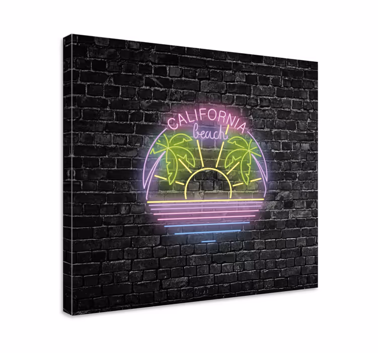 Slika na platnu gradova california beach neon - TenStickers