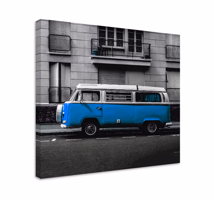 Slika na platnu gradova klasični plavi kombi - TenStickers