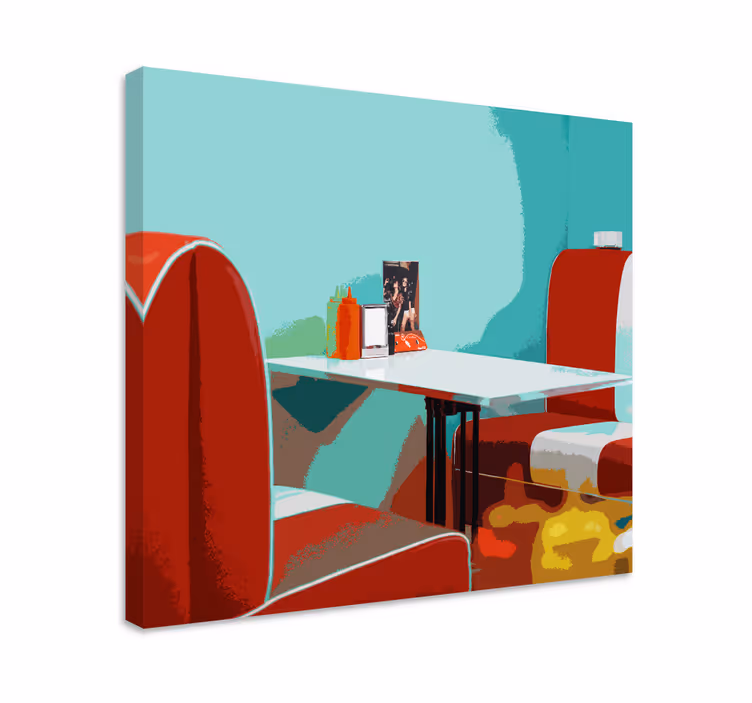 Retro restoran platno slike dnevni boravak - TenStickers