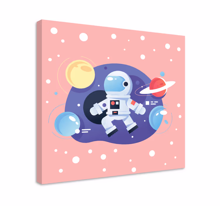 Crtić svemirski simboli vrtić platno - TenStickers
