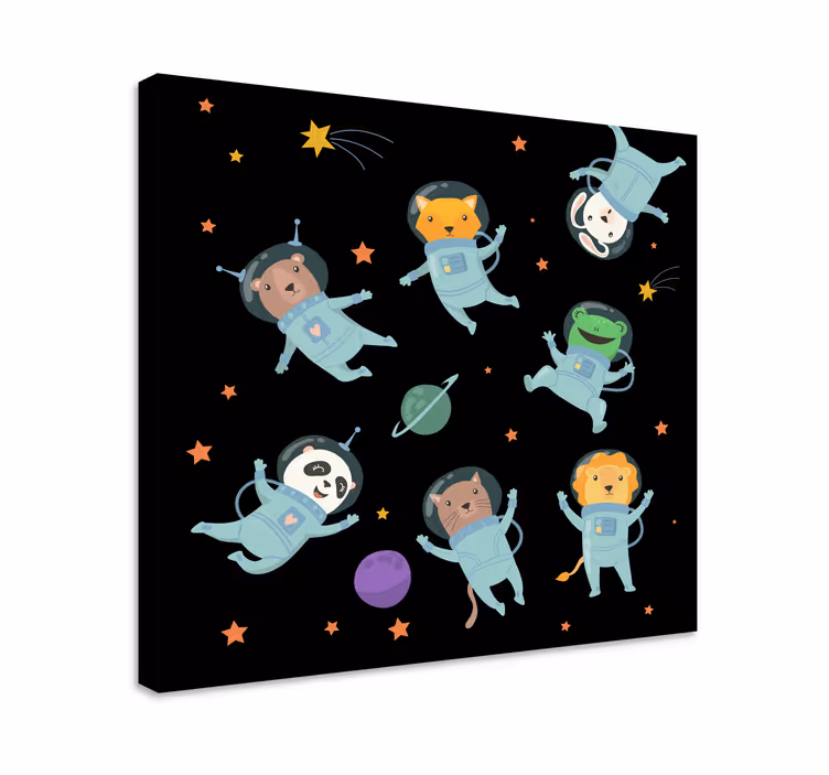 Slika na platnu životinje kozmička avantura životinja - TenStickers