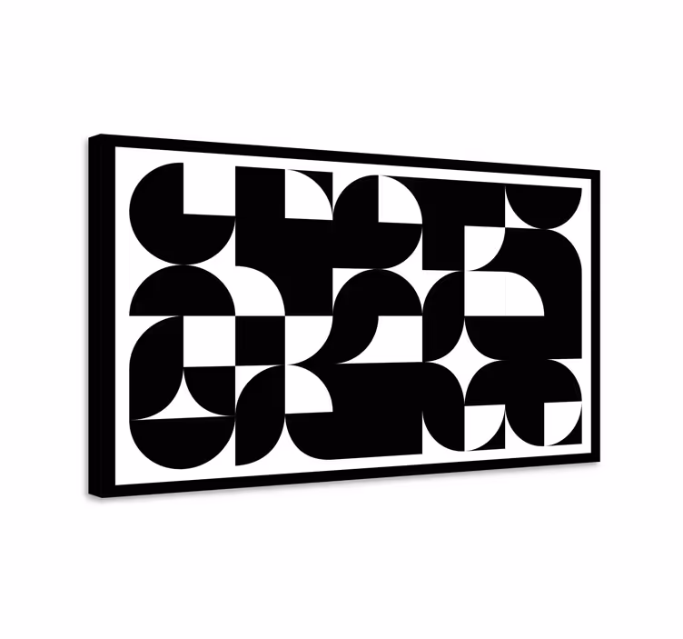 Crno apstraktno umjetničko geometrijsko platno - TenStickers