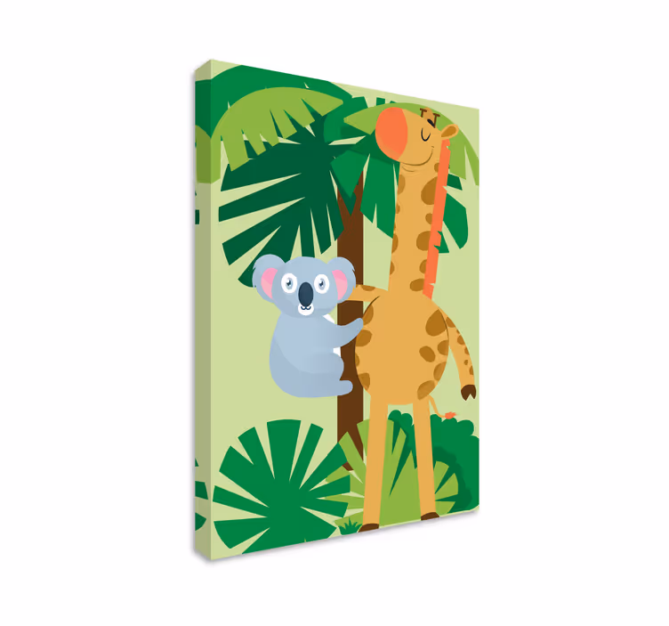 Slika na platnu životinje koala i Žirafa - TenStickers