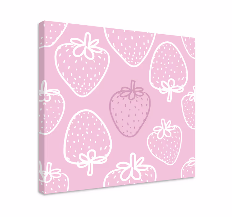 Slika na platnu voće razigrani uzorak jagode - TenStickers
