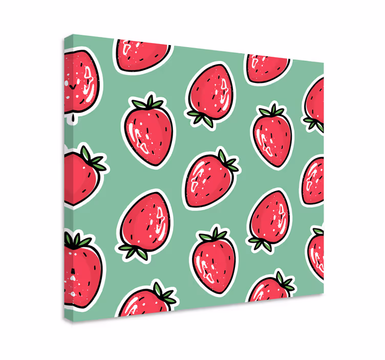 Slika na platnu voće ponavljanje jagoda - TenStickers