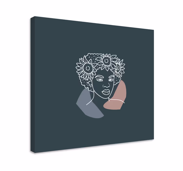 Slika na platnu ljudi i likovi ukrašeni botanici - TenStickers
