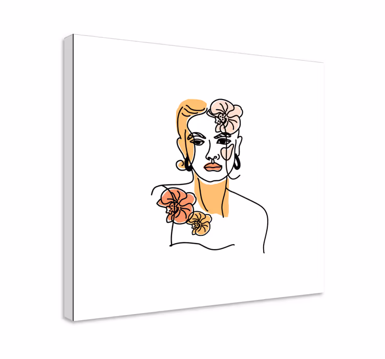 Slika na platnu umjetnost portret linijskog crteža - TenStickers