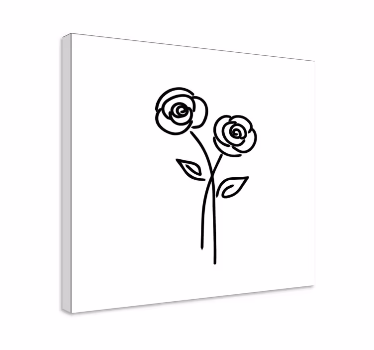 Par ruža cvjetno platno minimalističkog dizajna - TenStickers