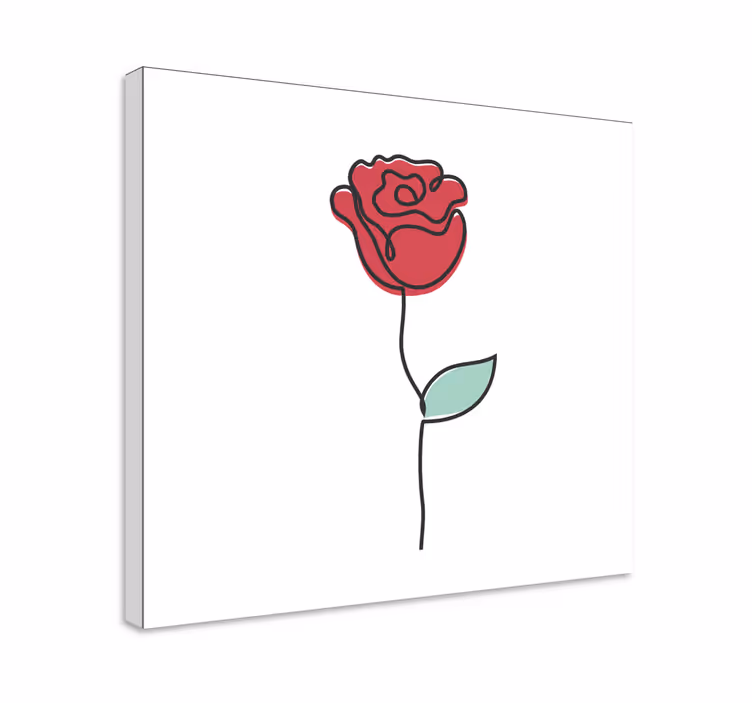 Slika na platnu cvijeće i biljke elegantan crveni ruža - TenStickers