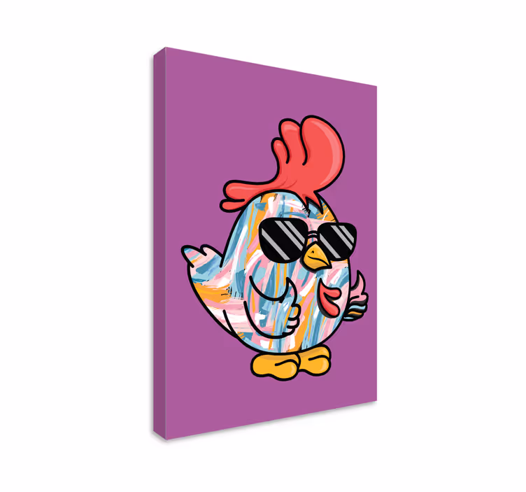 Raznobojna riba s naočalama ptica platno art - TenStickers
